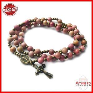 Genuine Stone Rosary Bracelet with Miraculous Medal Charm